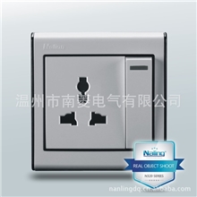 【企业集采】86型墙壁开关插座N320一位开关多功能插座外贸开关