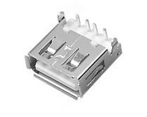 批发供应USBA母/沉板USB接口/90度直插卷边/不卷边USB母座（图）