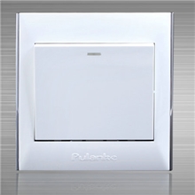 一开双控普兰克A2银边系列一位开关双控钢架银边墙壁开关