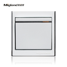 【A8银边框系列】美阁莱86型一位开关双控带银边墙壁开关面板正品