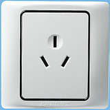 松日开关插座，S2008系列白色10A三孔插座，松日正品，代理批发