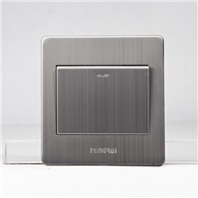 名锐新款开关插座、墙壁开关厂家、开关面板不锈钢全拉丝一开双控