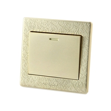 惠索电工/2012新款连体结构V9雕花金开关面板/开关插座/一开双控