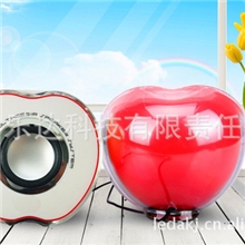 厂家供应USB迷你时尚小音箱水晶苹果彩炫灯批发USB小音箱