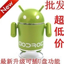 批发谷歌公仔安卓机器人插卡U盘小音箱迷你小音响mp3低音炮