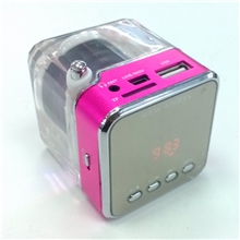 批发B12插卡音箱慢LED七彩闪光灯透明外壳小音箱音响厂家直供