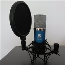 电容麦克风贝特BE-750蓝色小振膜话筒，录音麦克风配防喷网