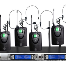 专业小蜜蜂UHF一拖四无线麦克风/无线话筒无线会议麦克风WA-U4