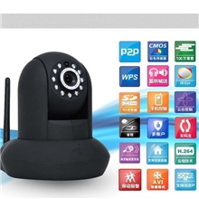 WIFI无线远程720p高清网络摄像机P2P监控探头SD卡存储百万高清
