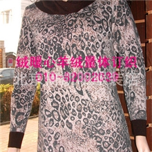 热销水印中国风豹纹花图精品印花的纯羊绒衫（量体定织）