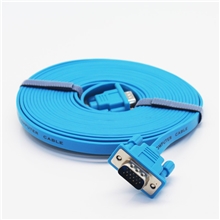 帝特10米VGA线3+6线芯超薄扁平电脑显示器投影仪连接线高清1080P