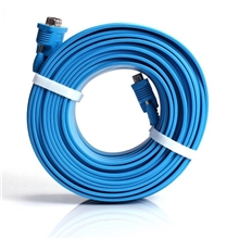 帝特15米VGA线3+6线芯电脑显示器投影仪连接线高清1080P超薄扁平