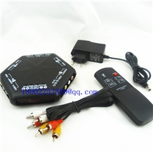 AV切换器音视频切换器4进1出带遥控器四进一出AV666D厂家直销