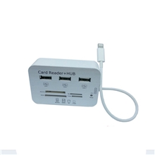 供应苹果ipadmini/ipad4六合一读卡器多功能读卡器带供电HUB