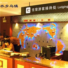 世界城市时间,世界时间地图屏,地图钟,