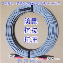 30米防鼠抗拉抗压千兆多模双芯铠装光纤跳线定做LC/SC/ST/FC