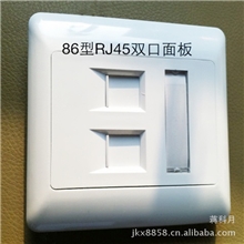 供应面板86型RJ45双口面板