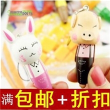 B88和风の杂物木制卡通动物随身笔/圆珠笔挂件/手机链贱价出售