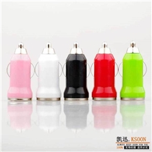 0121子弹头车充彩色车载充电器迷你车充USB车充苹果手机车充