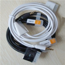 汽车音响车用AUX音频线MP3USB数据线+充电用于苹果iPhoneipod