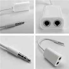 MP3音乐耳机分线器苹果情侣分享器一分二音频转接线3.5mm