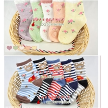 超低特价批发13年最新四季款男女儿童手缝头无骨松口短袜花边袜