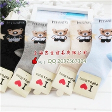 2013年最新到货纯棉秋冬儿童外贸袜子男宝宝卡通小熊无骨短袜