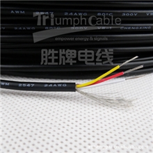 胜牌电线供应美标UL254724#线0.3平方加底线美标两芯缠绕屏蔽线