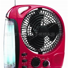 供应2838英寸可充电应急风扇灯(带收音机光管照明)