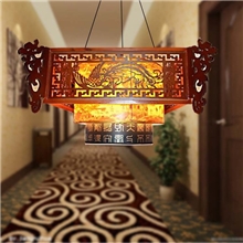 中式吊灯龙凤送福客厅吊灯古典木艺灯具中式餐厅羊皮吊灯批发