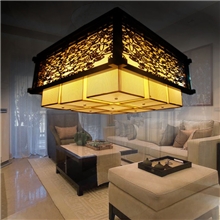 镂空雕花羊皮灯灯饰实木客厅吊灯酒店包房灯具灯饰