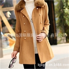 定做新款韩版大衣|长款大衣|时尚新款大衣|毛领大衣