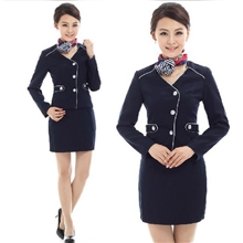 供应深圳酒店制服工作服服务员迎宾前台小姐夏天套装制作