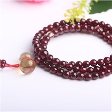 天然水晶手链石榴石108颗手链女佛珠多层饰品东海燕子水晶