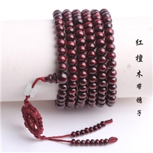 天然檀木佛珠手链216颗开光辟邪纳福念珠6MM有香味燕子水晶