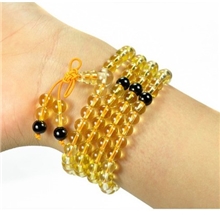 天然水晶巴西黄水晶108颗佛珠可绕4圈