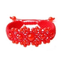 燕子水晶纯手工编织红绳手链天然红玛瑙本命年开运红线手链