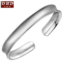 纯银手镯千足银时尚光面女银镯子