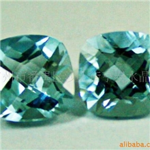 供应天然海蓝宝肥方石刻面格仔面海兰