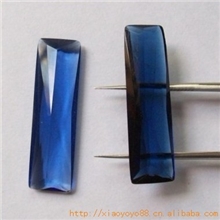 优质人造宝石，长方形彩色锆石，车平车花规格大小任选