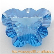 厂家直销优质蓝色蝴蝶型玻璃工艺品半成品