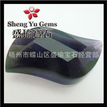 树叶形龟面玻璃裸石紫色玻璃首饰镶嵌用玻璃石梧州宝石厂家