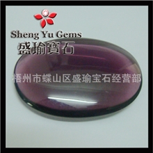 椭圆形双卜面玻璃裸石透明紫色玻璃首饰镶嵌石梧州宝石厂家