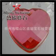 镜面玻璃心形龟面镜面玻璃首饰镶嵌石可电镀底梧州宝石厂家