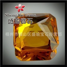 梧州人造宝石厂家订做水晶玻璃裸石正方形正常切割公主切割