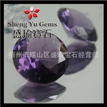 圆形玻璃裸石紫色玻璃钻水晶玻璃钻首饰玻璃镶嵌石梧州厂家