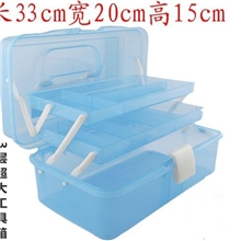 美甲工具用品批发大号三层工具箱RD667塑料透明多层绘画箱组套