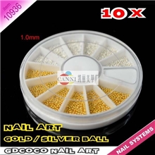 美甲饰品批发小钻盒装钢珠金银钢珠小钢珠美甲必备10936