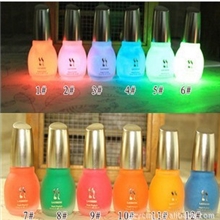 正品Laushine环保夜光指甲油夜色系列12色变色荧光美甲