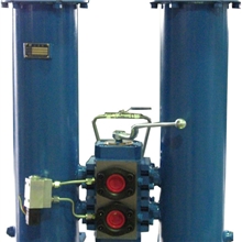 双筒精密液压过滤器，可不停机更换滤芯。